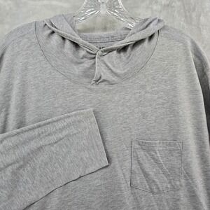 Poncho Outdoors Hoodie Mens XXL Gray Long Sleeve Sun Shirt Pocket Performance